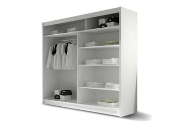 Prag Garderob 180x57x215 cm - Vit - Förvaring - Sko- & klädförvaring - Garderober & garderobssystem