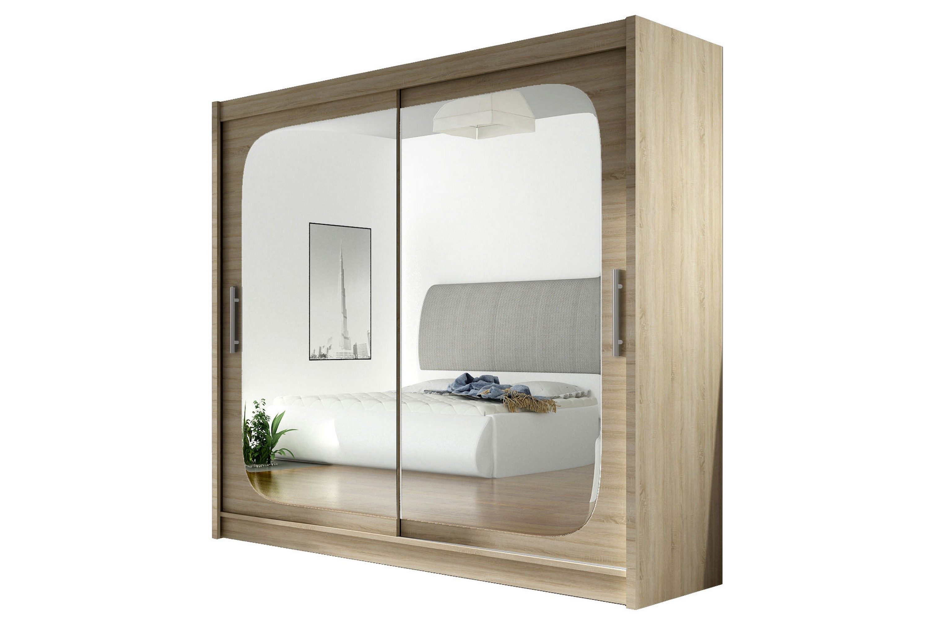 prag garderob skjutdörrar fyrkantig spegel - ek