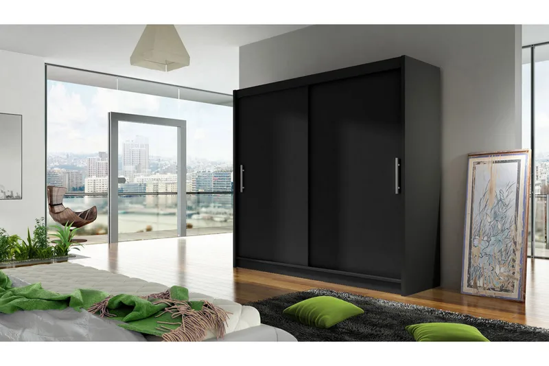 Prag Garderob Skjutdörrar - Svart - Förvaring - Sko- & klädförvaring - Garderober & garderobssystem