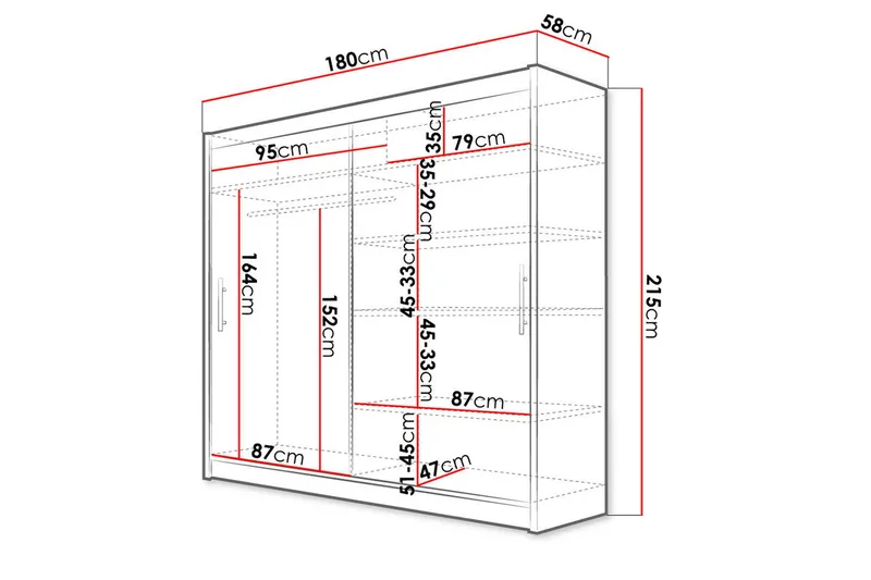 Prag Garderob Skjutdörrar - Svart - Förvaring - Sko- & klädförvaring - Garderober & garderobssystem