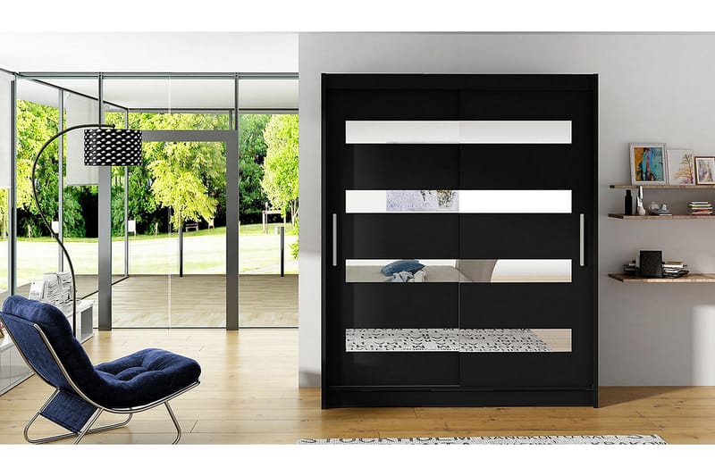 PRESTO Garderob 58x150 cm Svart - Svart - Förvaring - Sko- & klädförvaring - Garderober & garderobssystem