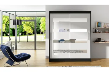 Presto Garderob 58x150 cm - Svart/Vit - Förvaring - Sko- & klädförvaring - Garderober & garderobssystem