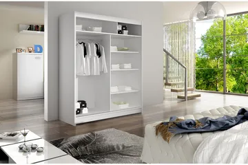 Presto Garderob 58x150 cm - Vit/Svart - Förvaring - Sko- & klädförvaring - Garderober & garderobssystem