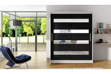 Presto Garderob 58x150 cm - Vit/Svart - Förvaring - Sko- & klädförvaring - Garderober & garderobssystem