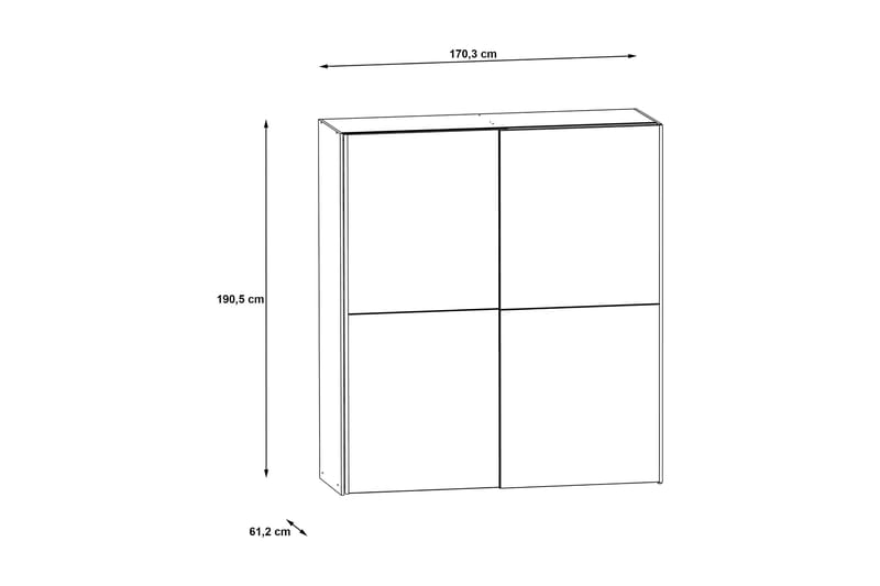 PULESTRI Sideboard 41x165 cm Grå - Garderober & garderobssystem