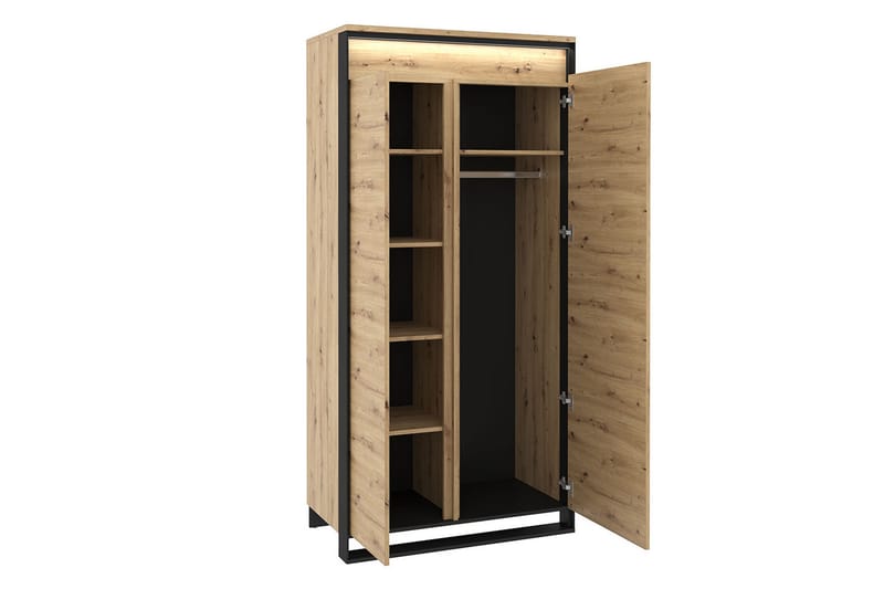 QUANT Garderob 50x95 cm Ek/Svart - Ek/Svart - Förvaring - Sko- & klädförvaring - Garderober & garderobssystem