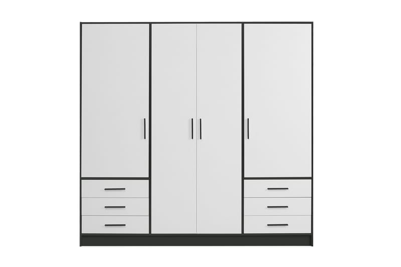 RAWSON Garderob 207 cm Svart/Vit - Förvaring - Sko- & klädförvaring - Garderober & garderobssystem