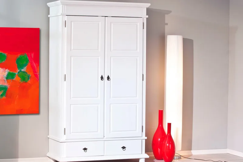 Regina Garderob 116 cm - Vit - Förvaring - Sko- & klädförvaring - Garderober & garderobssystem