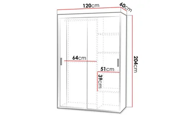 Rejasia Garderob med Spegel 120 cm - Vit - Förvaring - Sko- & klädförvaring - Garderober & garderobssystem