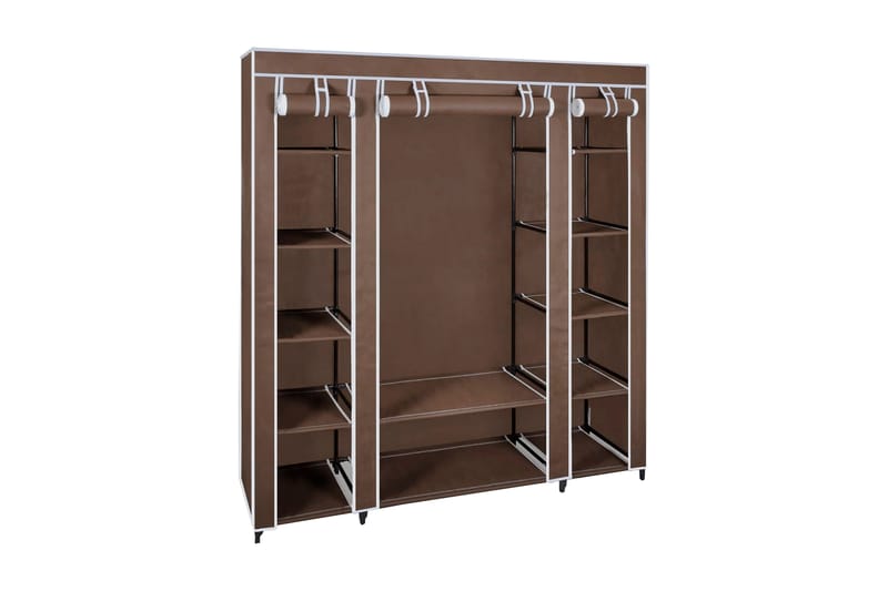 Resegarderob med fack och stänger 45x150x176 cm brun - Brun - Förvaring - Sko- & klädförvaring - Garderober & garderobssystem