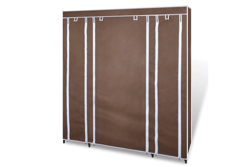 Resegarderob med fack och stänger 45x150x176 cm brun - Brun - Förvaring - Sko- & klädförvaring - Garderober & garderobssystem