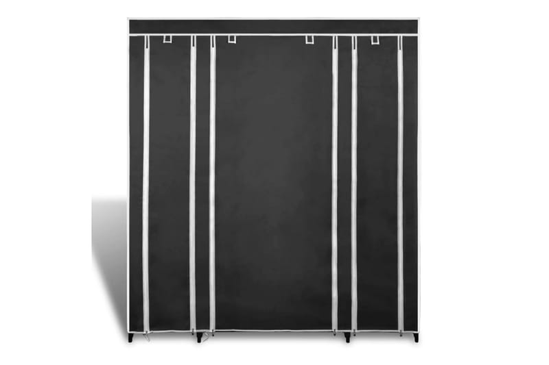Resegarderob med fack och stänger 45x150x176 cm svart - Svart - Förvaring - Sko- & klädförvaring - Garderober & garderobssystem