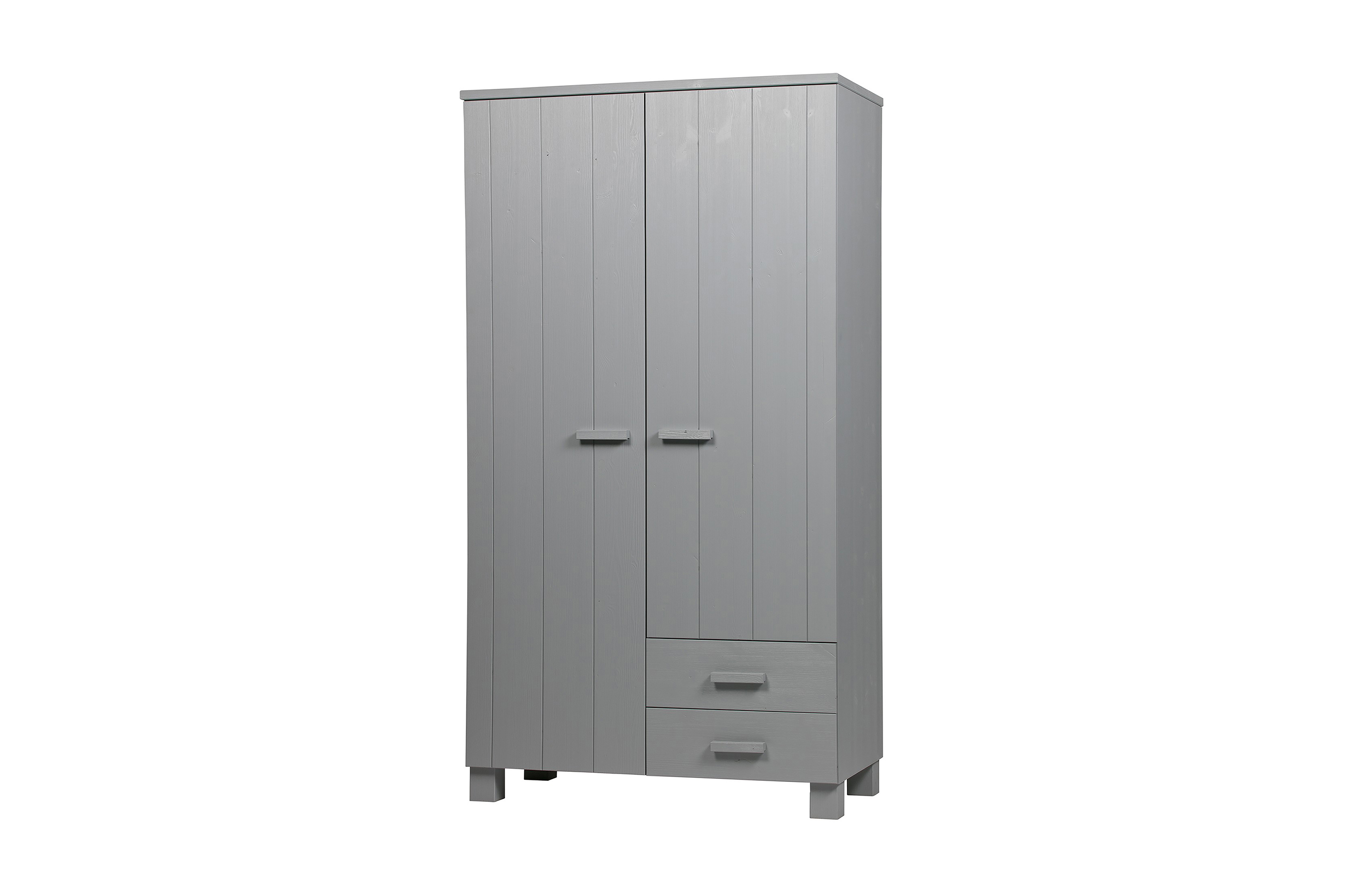 ruff garderob med 2 lådor 111 cm grå tall -