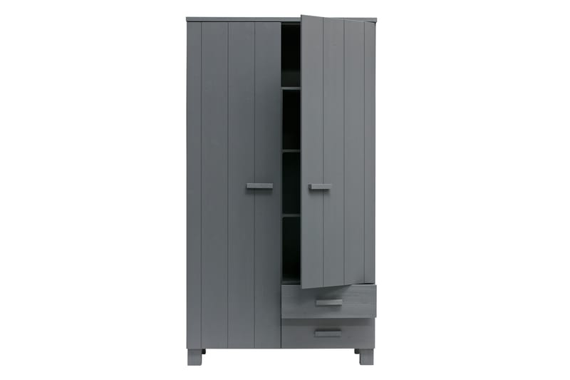 RUFF Garderob med 2 Lådor 111 cm Stålgrå Tall - Garderober & garderobssystem - Barngarderob