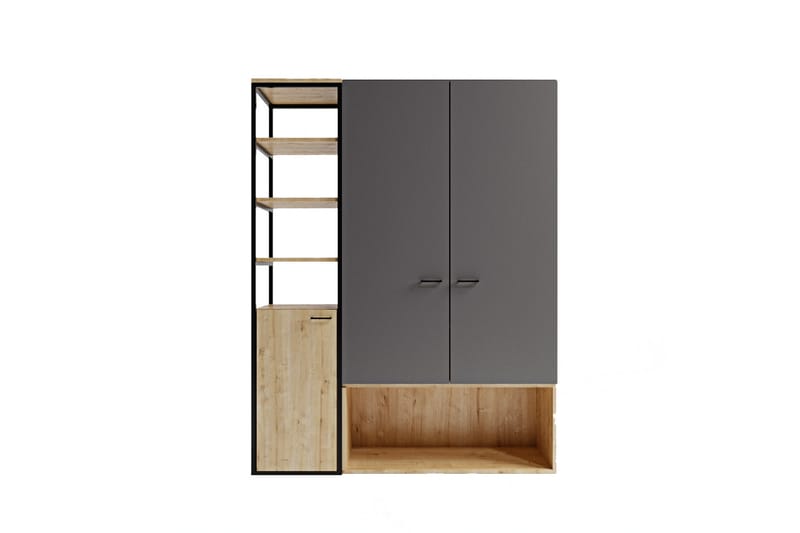 SANDVIC Garderob 144x40 cm Antracit/Natur - Förvaring - Sko- & klädförvaring - Garderober & garderobssystem