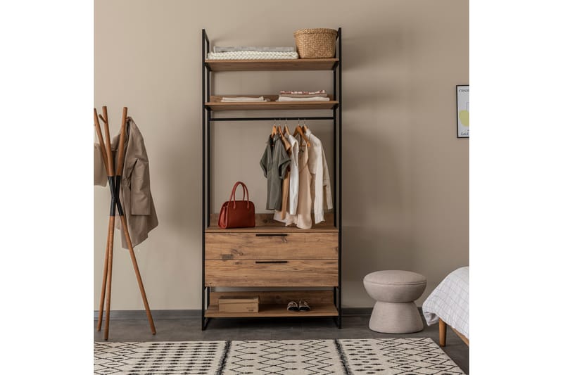 SANNIKI Garderob 104x52 cm Natur - Förvaring - Sko- & klädförvaring - Garderober & garderobssystem