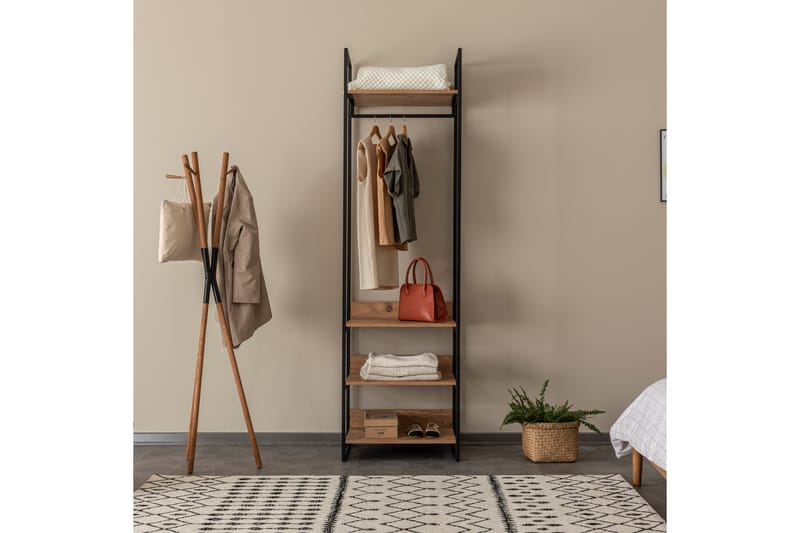 SANNIKI Garderob 64x52 cm Natur - Förvaring - Sko- & klädförvaring - Garderober & garderobssystem