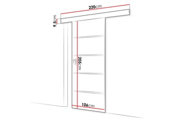 Santina Skjutdörr 204 cm - Grå - Förvaring - Sko- & klädförvaring - Garderober & garderobssystem - Garderobsdörr - Skjutdörrar garderob