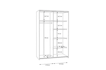 Shipts Garderob 62x120 cm - Vit - Förvaring - Sko- & klädförvaring - Garderober & garderobssystem
