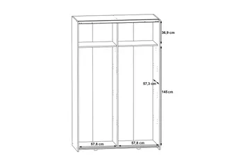 Shipts Garderob 62x120 cm - Vit/Brun - Förvaring - Sko- & klädförvaring - Garderober & garderobssystem
