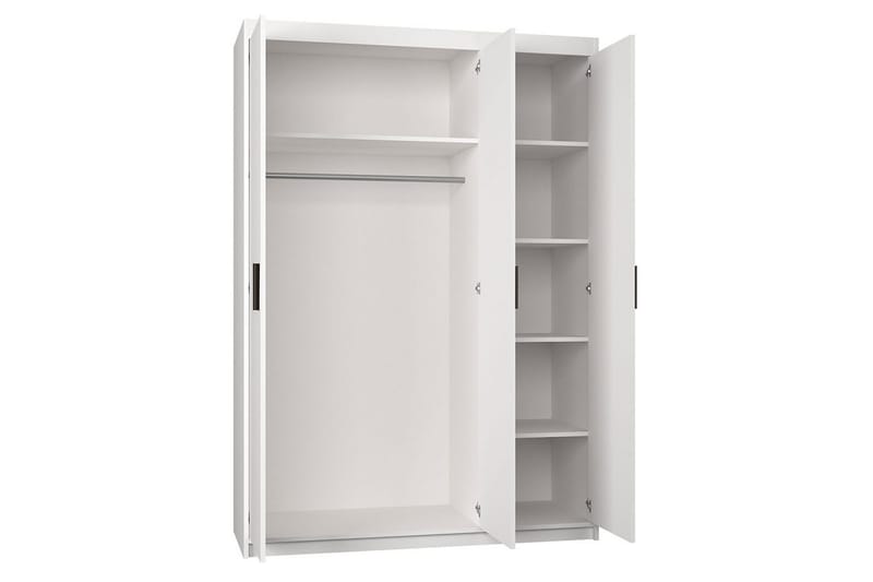 SHOGO Garderob 133x53x191 cm - Vit - Förvaring - Sko- & klädförvaring - Garderober & garderobssystem
