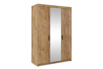 SHOGO Garderob med Spegel 133 cm Trä/natur