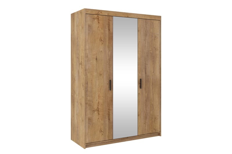 SHOGO Garderob med Spegel 133 cm Trä/natur - Ek - Garderober & garderobssystem