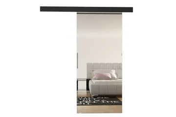 Skjutdörr ELVERUM LED-belysning - Svart - Förvaring - Sko- & klädförvaring - Garderober & garderobssystem - Garderobsdörr - Skjutdörrar garderob