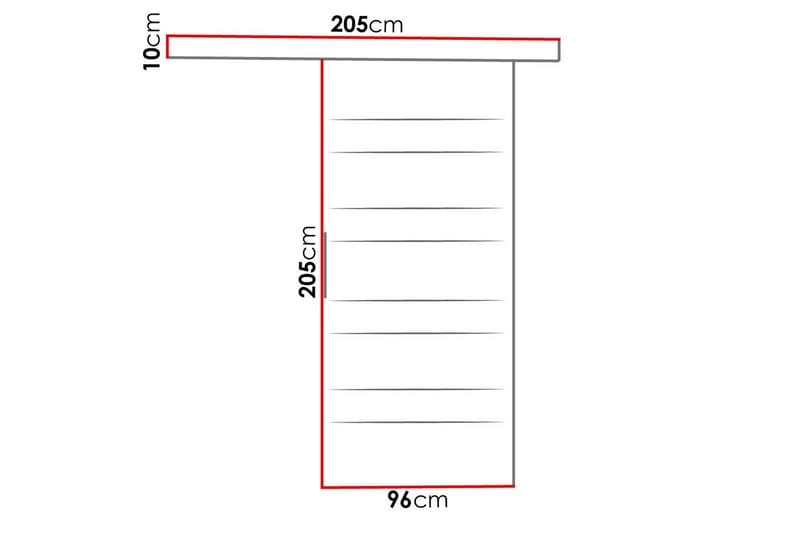 Skjutdörr ELVERUM LED-belysning - Vit - Förvaring - Sko- & klädförvaring - Garderober & garderobssystem - Garderobsdörr - Skjutdörrar garderob