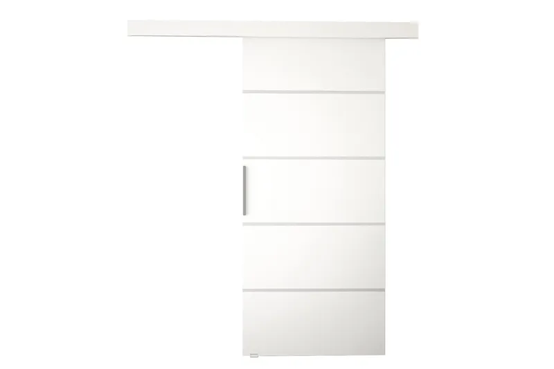 Skjutdörr ELVERUM LED-belysning - Vit - Förvaring - Sko- & klädförvaring - Garderober & garderobssystem - Garderobsdörr - Skjutdörrar garderob