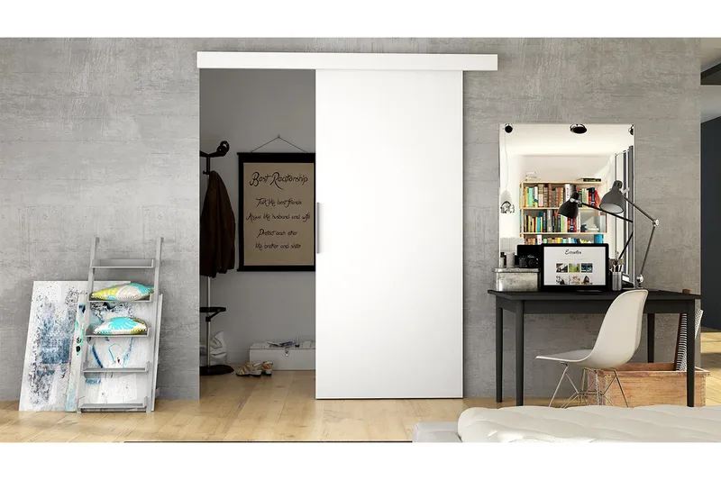 Skjutdörr ELVERUM - Vit - Förvaring - Sko- & klädförvaring - Garderober & garderobssystem - Garderobsdörr - Skjutdörrar garderob