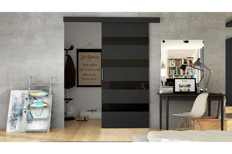 Skjutdörr MARTI, Svart