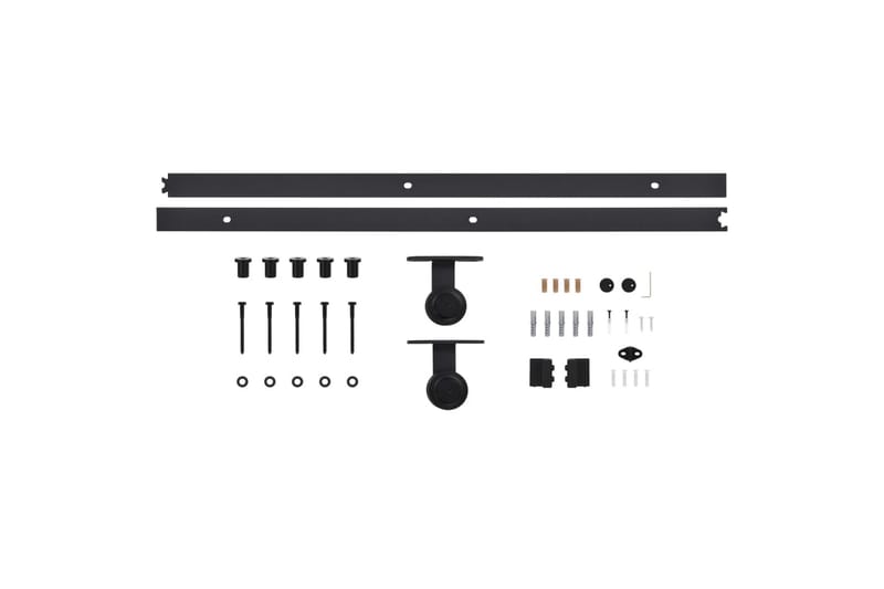 Skjutdörr med beslag 100x210 cm massiv furu - Brun - Förvaring - Sko- & klädförvaring - Garderober & garderobssystem