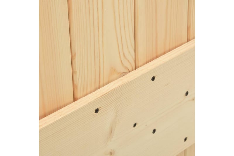 Skjutdörr med beslag 100x210 cm massiv furu - Brun - Förvaring - Sko- & klädförvaring - Garderober & garderobssystem