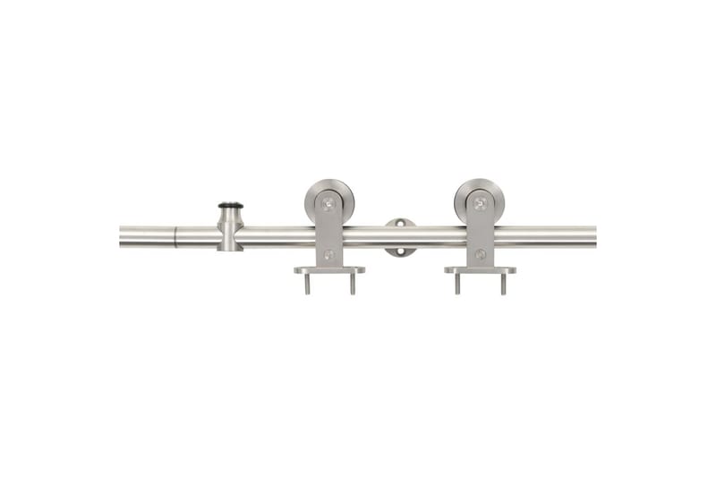 Skjutdörrsbeslag 183 cm rostfritt stål silver - Silver - Förvaring - Sko- & klädförvaring - Garderober & garderobssystem