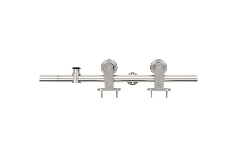 Skjutdörrsbeslag 183 cm rostfritt stål silver - Silver - Garderober & garderobssystem