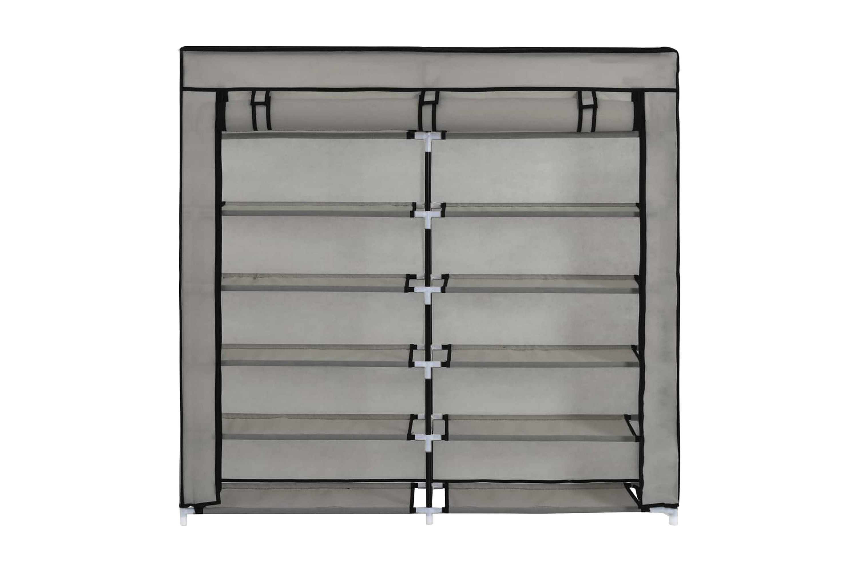 Skoförvaring med överdrag grå 115x28x110 cm tyg – Grå