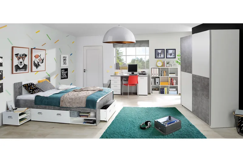 Slosser Garderob 170x191 cm - Grå - Förvaring - Sko- & klädförvaring - Garderober & garderobssystem