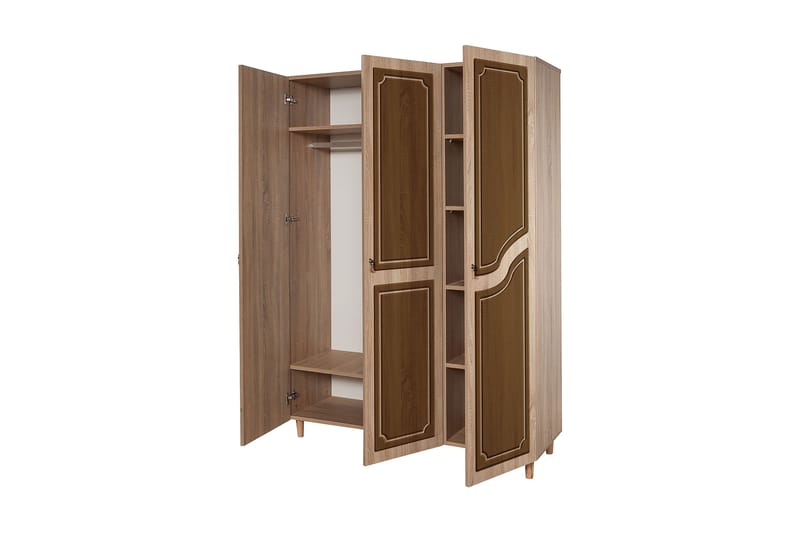 STENBYN Garderob 135 cm Brun - Brun/Orange - Förvaring - Sko- & klädförvaring - Garderober & garderobssystem