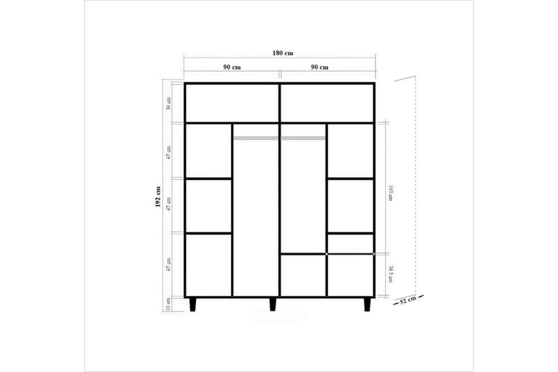 STENBYN Garderob 180 cm Brun - Brun/Ek - Garderober & garderobssystem