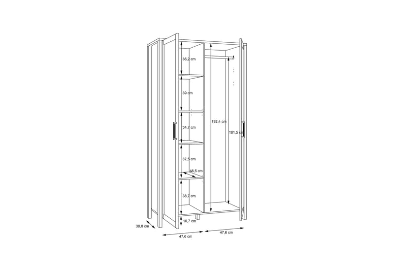 STESTI Sideboard 41x187 cm Brun - Garderober & garderobssystem