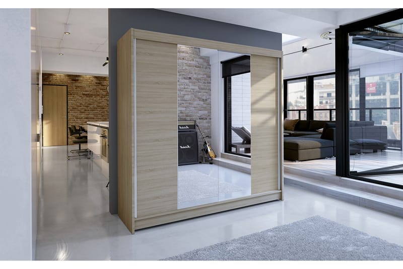 Talin Garderob 180x58x215 cm - Beige - Förvaring - Sko- & klädförvaring - Garderober & garderobssystem
