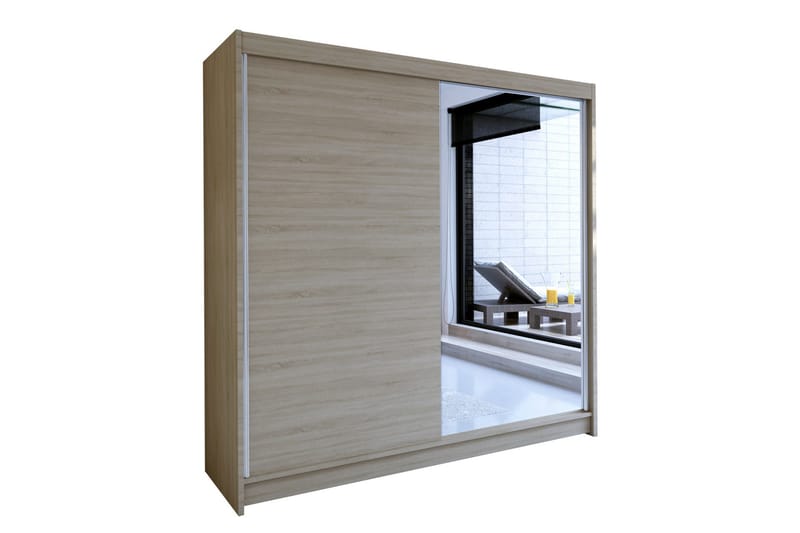 Talin Garderob 180x58x215 cm LED-belysning, Beige