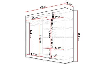 Talin Garderob 180x58x215 cm LED-belysning - Vit/Beige - Förvaring - Sko- & klädförvaring - Garderober & garderobssystem
