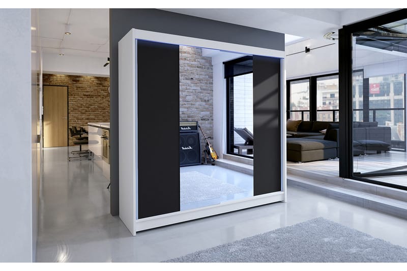 Talin Garderob 180x58x215 cm - Vit - Förvaring - Sko- & klädförvaring - Garderober & garderobssystem