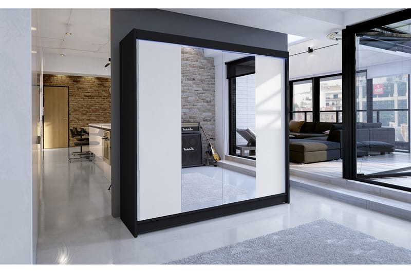 Talin Garderob 180x58x215 cm - Vit - Förvaring - Sko- & klädförvaring - Garderober & garderobssystem