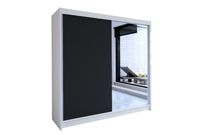 Talin Garderob 180x58x215 cm - Vit/Svart - Förvaring - Sko- & klädförvaring - Garderober & garderobssystem