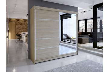 Talin Garderob 58x180 cm LED-belysning - Ek - Förvaring - Sko- & klädförvaring - Garderober & garderobssystem