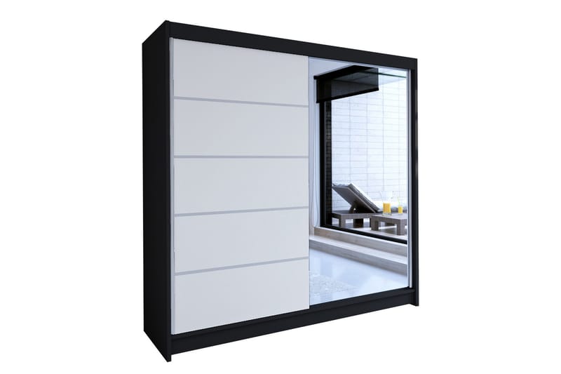 TALIN Garderob 58x180 cm Svart/Vit - Svart/Vit - Förvaring - Sko- & klädförvaring - Garderober & garderobssystem