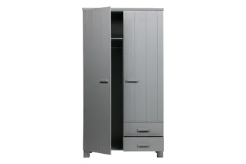 Tenney Garderob med 2 Lådor 111 cm - Grå Tall - Förvaring - Sko- & klädförvaring - Garderober & garderobssystem